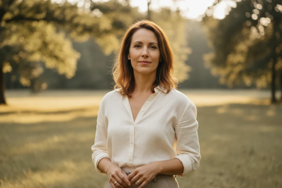 Imagen realista de una mujer segura de sí misma que representa las 100 cualidades de una mujer, mostrando Características positivas, cualidades personales y un perfil emocional sano asociado a la mujer ideal desde una perspectiva psicológica.